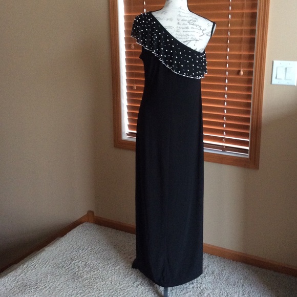 NWT MSK Pearl Embellished One Shoulder Dress - Picture 6 of 7